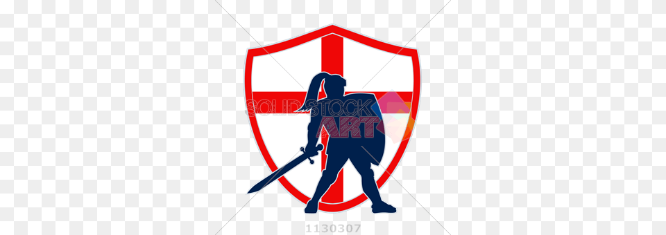 Stock Illustration Of Vector Knight Black Silhouette Holding Sword, Armor, Shield, Adult, Male Free Png Download