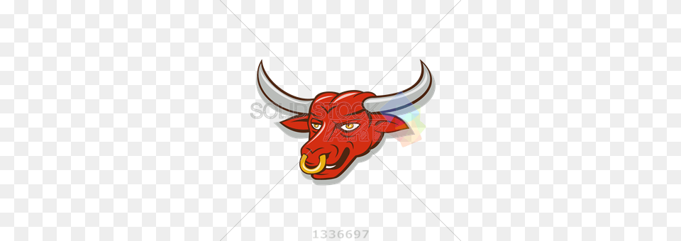 Stock Illustration Of Vector Red Texas Longhorn Bull Head, Animal, Mammal, Weapon, Bow Free Png Download