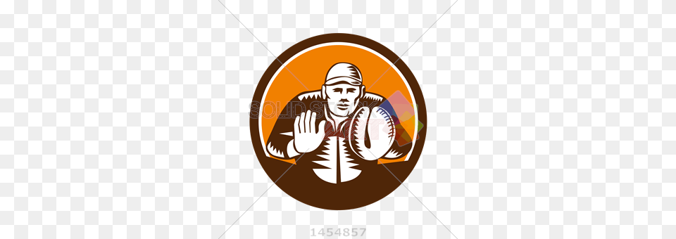 Stock Illustration Of Vector Woodcut Baseball Catcher Frontal, Person, People, Photography, Hand Free Png