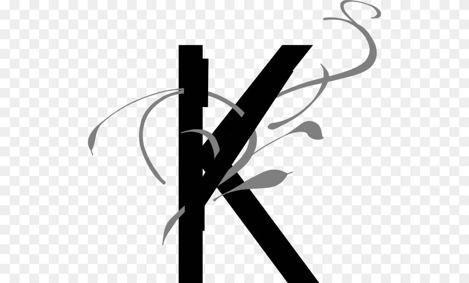 Stock Letter Clip Art At Clker Com Online Fancy Letter K Transparent, Utility Pole, Silhouette, Smoke Pipe, Cross Free Png