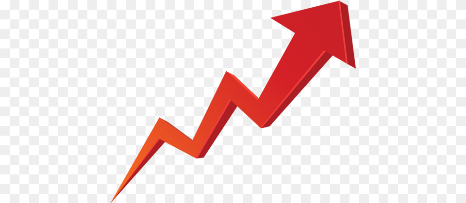 Stock Market Graph Up Transparent Image Red Arrow Going Up, Art, Logo Free Png Download