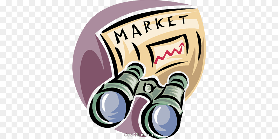 Stock Market Outlook Royalty Vector Clip Art Illustration, Binoculars Free Transparent Png