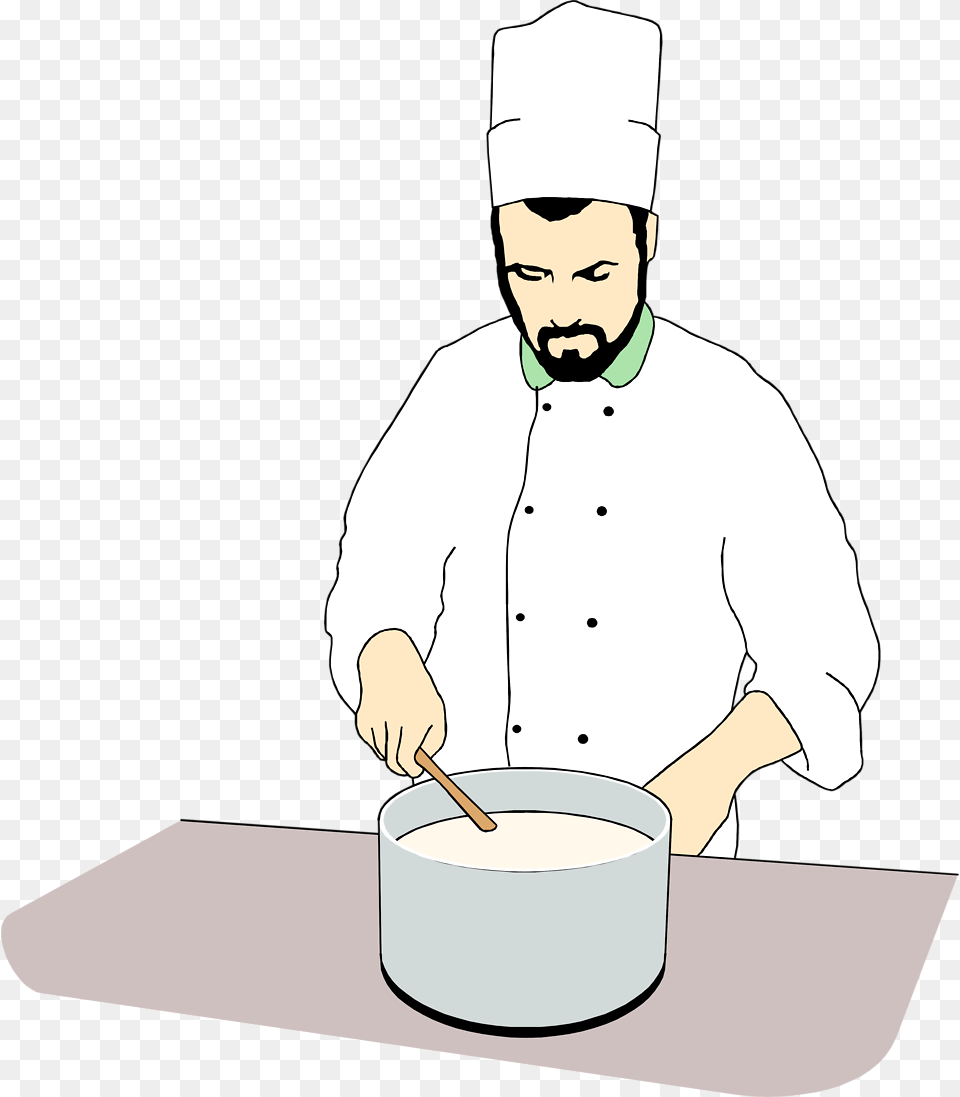Stock Photo Chef Stirring Pot Clipart, Adult, Person, Man, Male Free Png