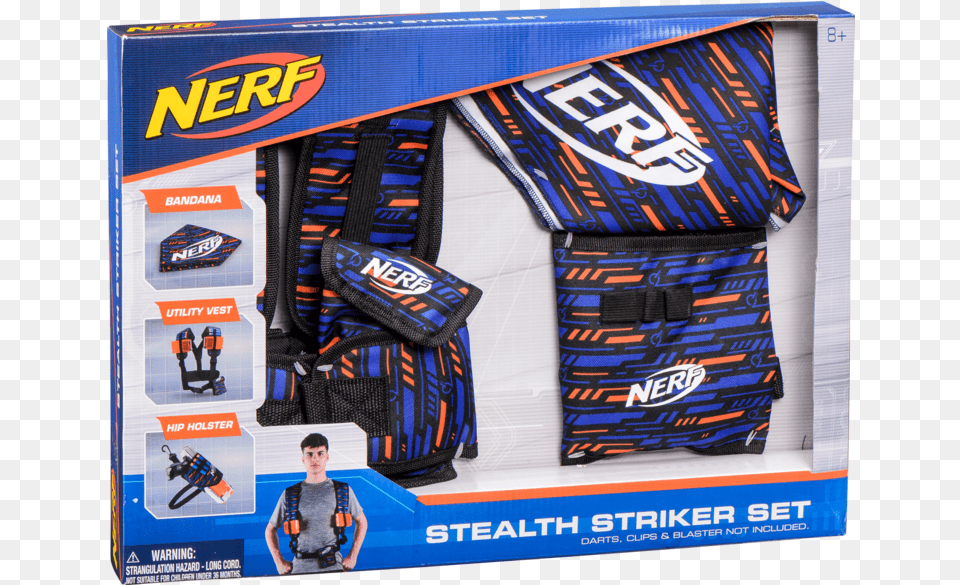Stock Photo Nerf Elite Multi Pack Stealth Striker Set, Lifejacket, Clothing, Vest, Male Free Png Download