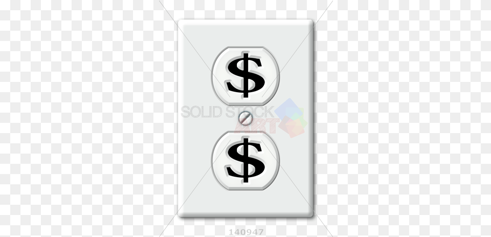 Stock Photo Of White Outlet With Black Money Signs Symbols Happy Outlet, Electrical Device, Electrical Outlet, Mailbox Free Png Download