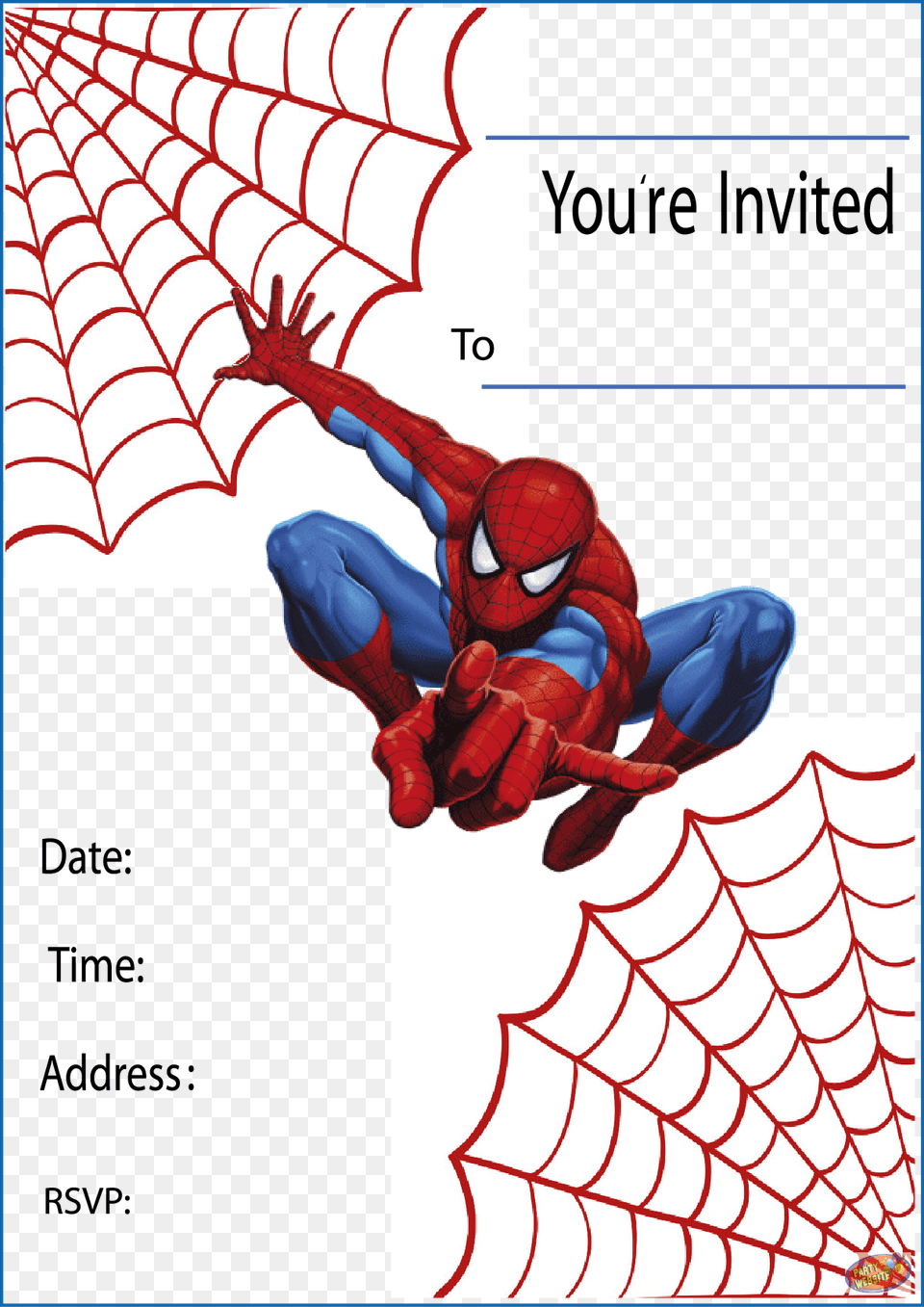 Stock Printable Party Invitations Spiderman Invitation Birthday Cards, Baby, Person Png Image