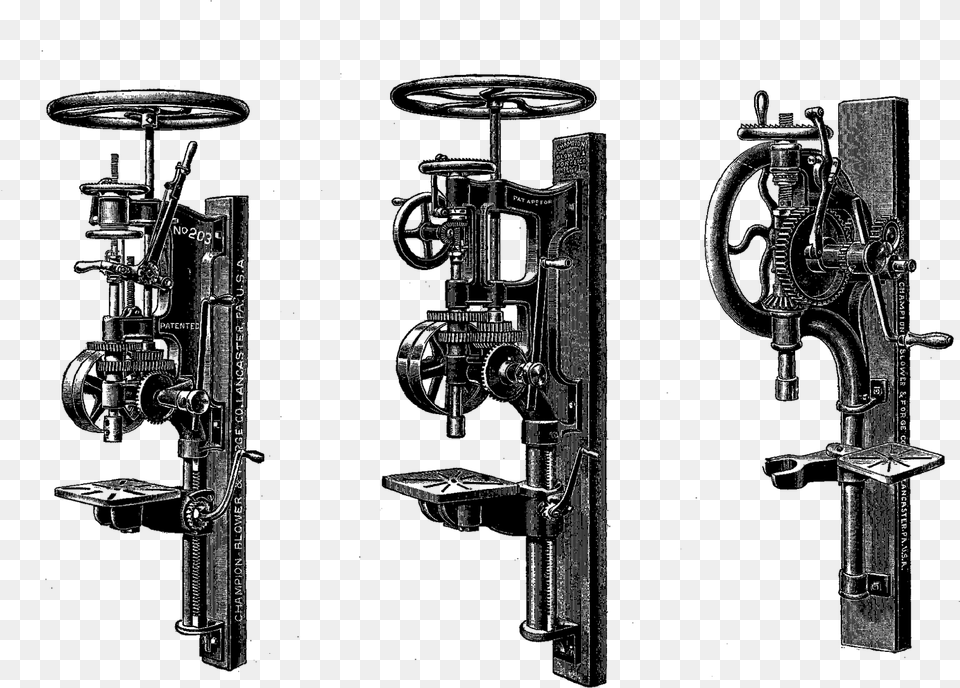 Stock Steampunk Image Champion Blower And Forge Catalog Drill, Silhouette Png