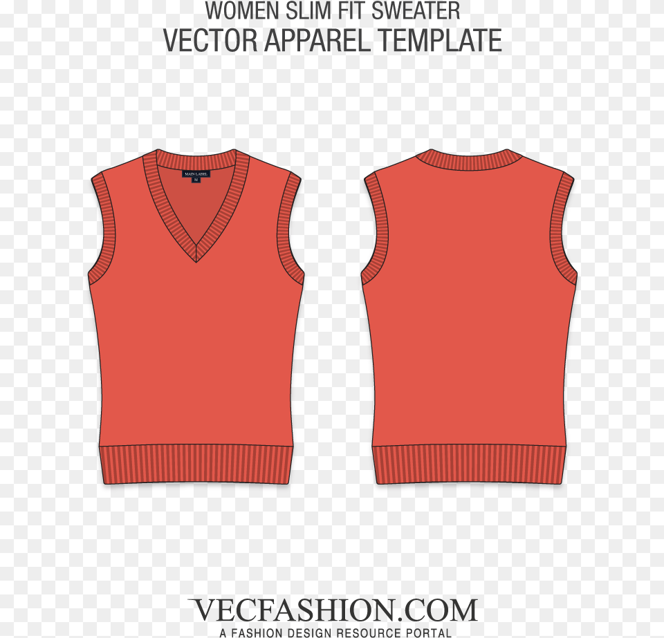 Stock V Neck Sleeveless Sweater Vector Sleeveless Pullover, Clothing, Vest Free Png Download