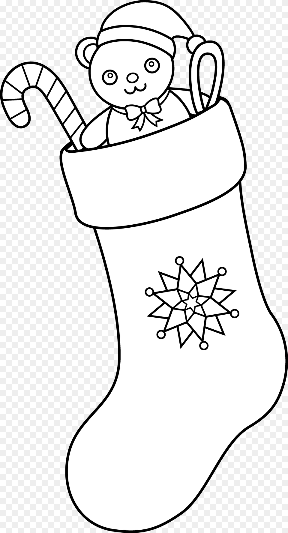 Stocking Vector Line Outline Christmas Sock Clipart, Festival, Christmas Decorations, Clothing, Hosiery Png Image