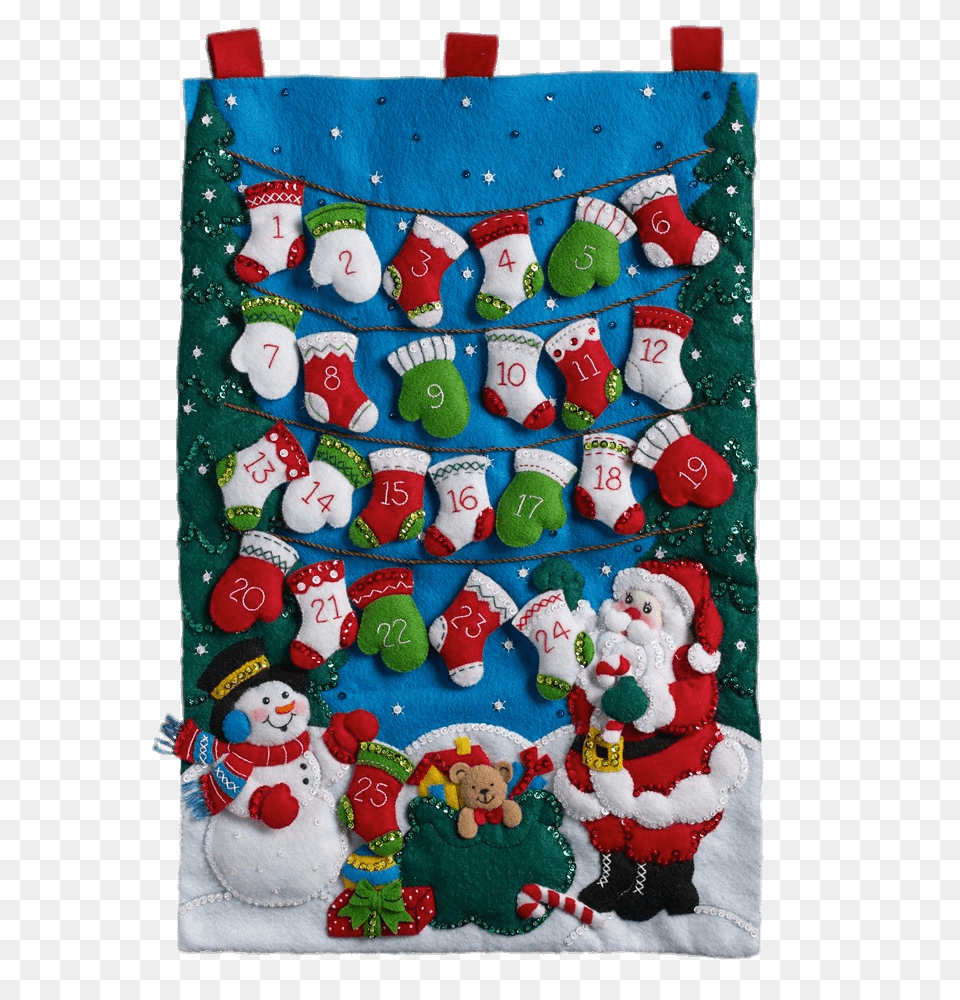 Stockings Advent Calendar, Applique, Pattern, Sock, Outdoors Free Png Download