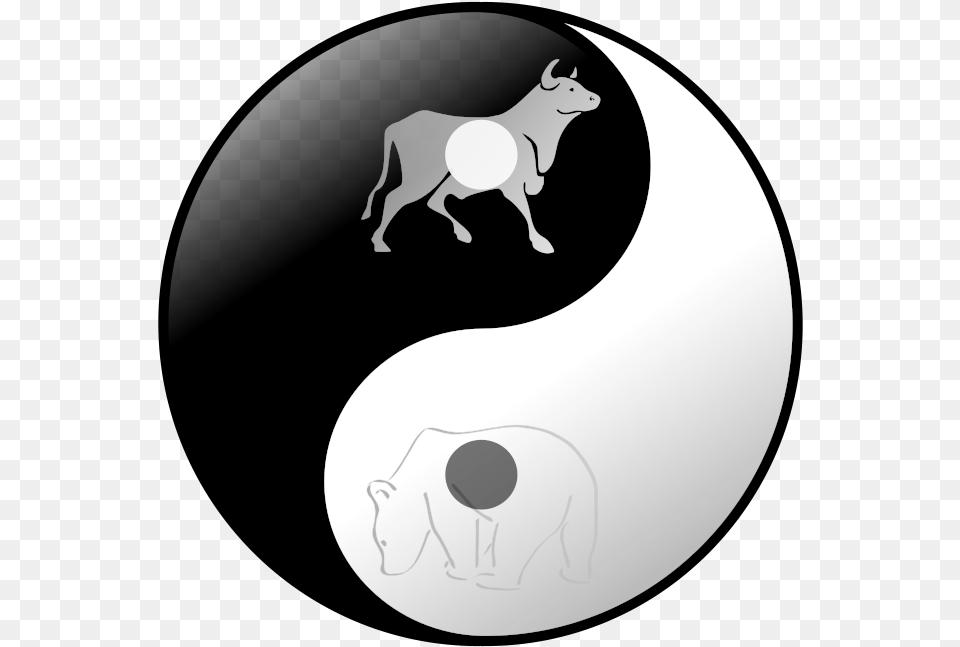 Stockmarket Yin Yang Yin Yang Bull Bear, Astronomy, Moon, Nature, Night Free Png Download