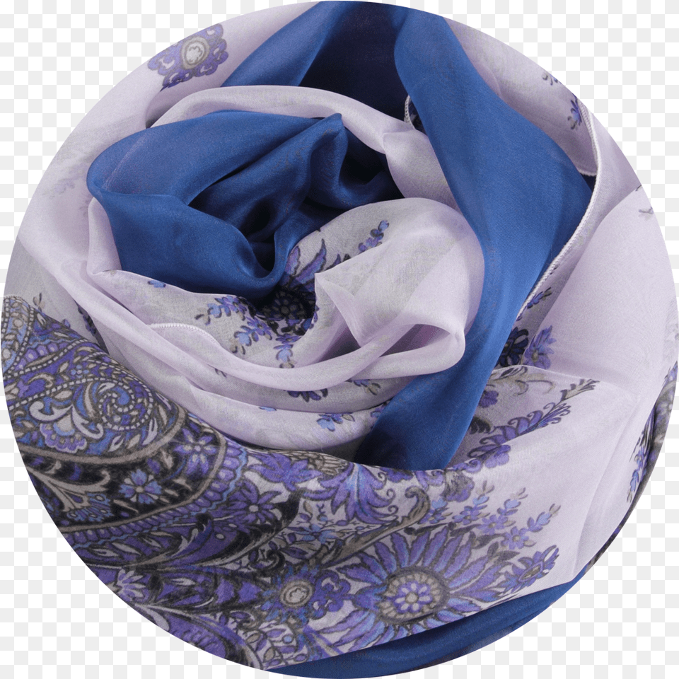 Stole Slik Blue Cashmere Printed Made In France Blue, Pattern Free Png Download