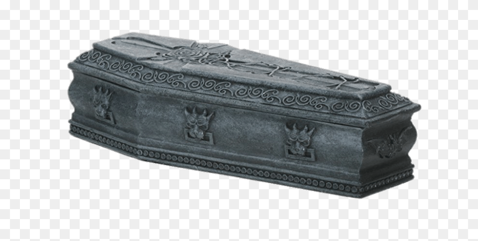 Stone Coffin With Gargoyle Decoration, Tomb Free Png Download