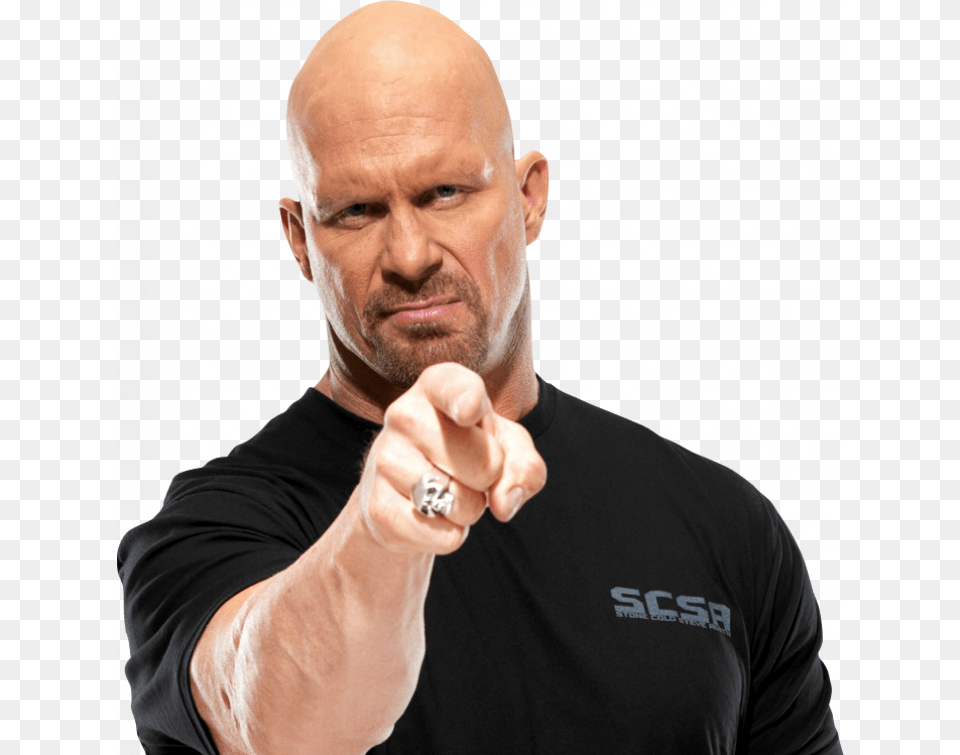 Stone Cold Steve Austin Pointing, Male, Man, Person, Hand Free Png