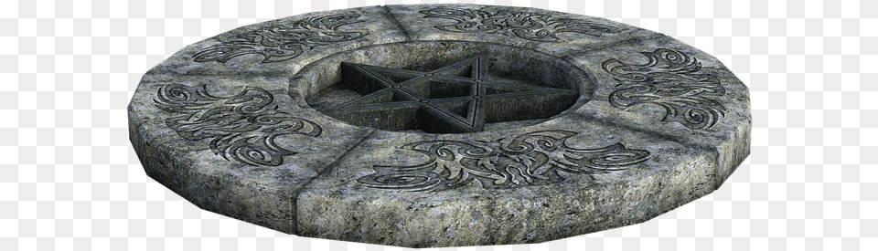 Stone Floor Circle 3d Render Old Concrete Circle Png Image