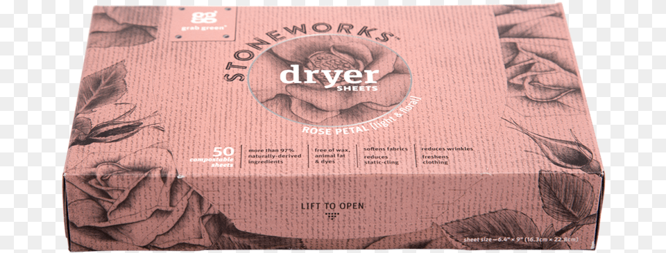 Stoneworks Dryer Sheets Rose Petal Grab Green Stoneworks Natural Dryer Sheets, Box, Cardboard, Carton, Package Free Png Download