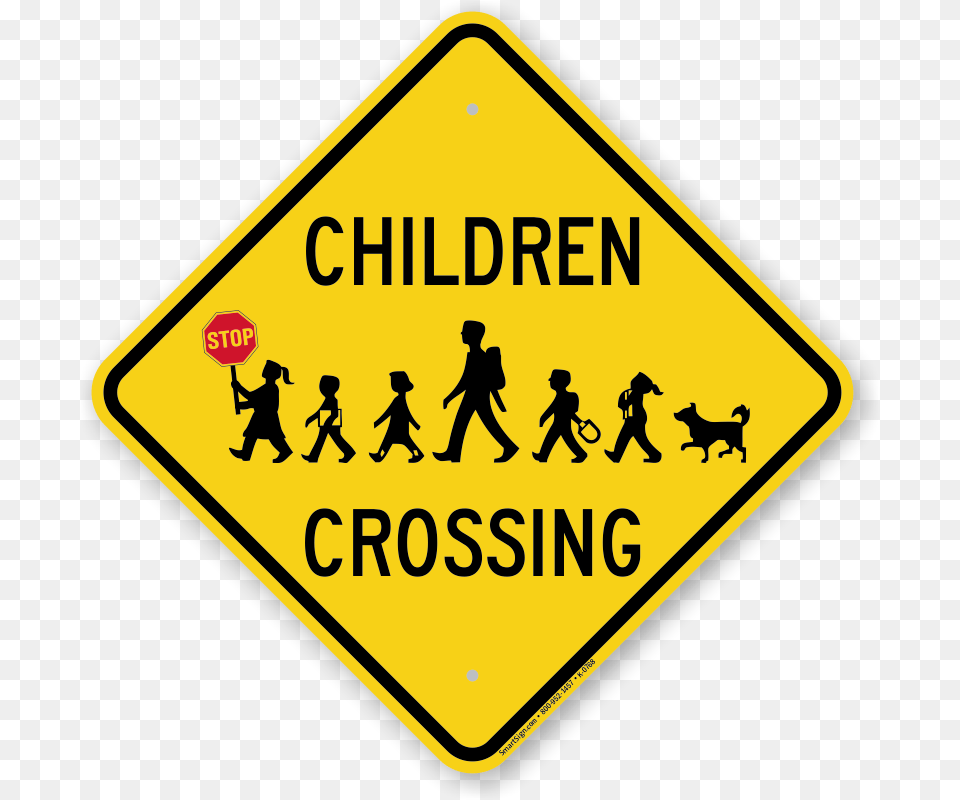 Stop Children Crossing Diamond Sign Best Prices Sku K, Symbol, Road Sign, Person, Animal Png