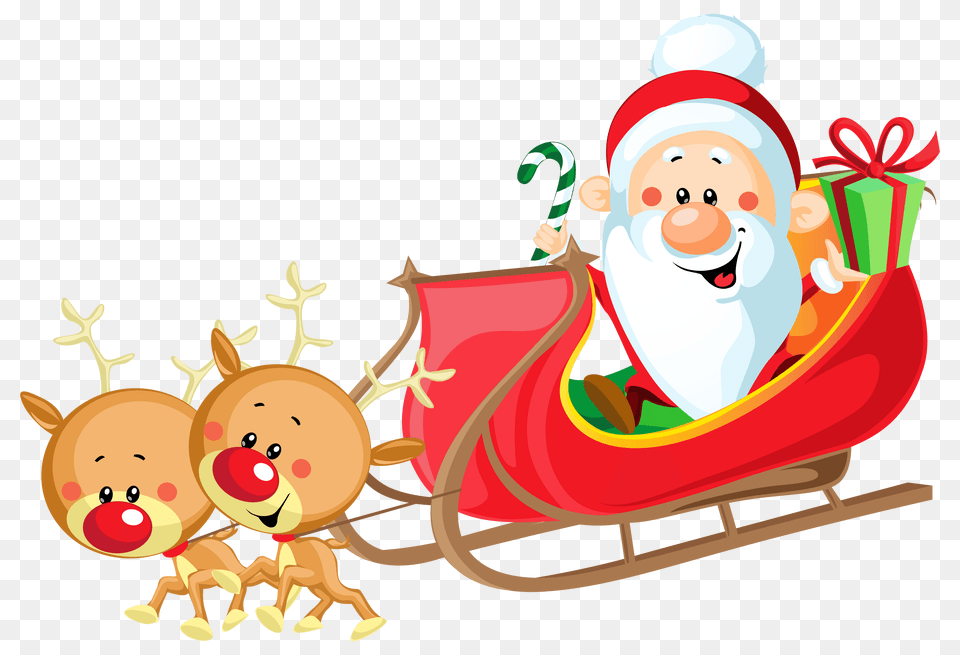 Stop Cliparts Santa, Outdoors, Nature, Sled, Snow Png Image