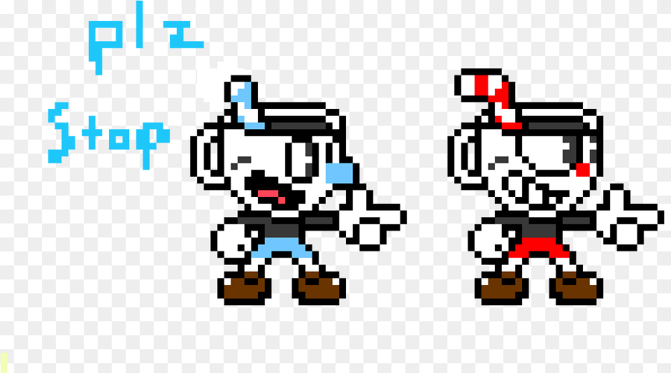 Stop Cuphead And Mugman Download Cuphead And Mugman Pixel Art, Qr Code Png