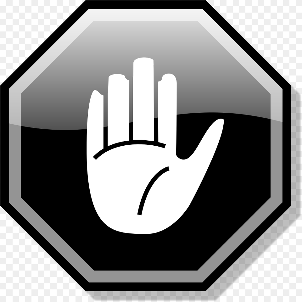Stop Hand Black And White, Sign, Symbol, Road Sign, Body Part Free Png