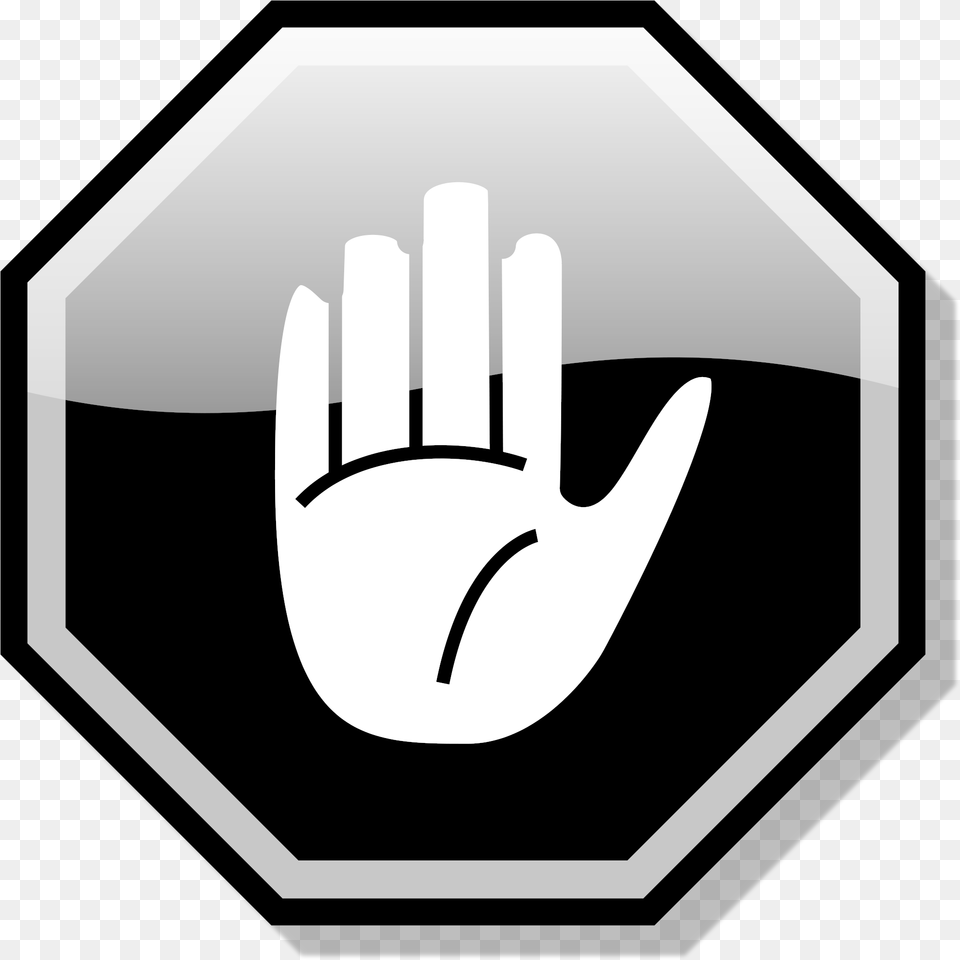 Stop Hand Black Stop Hand, Symbol, Sign, Clothing, Glove Free Png