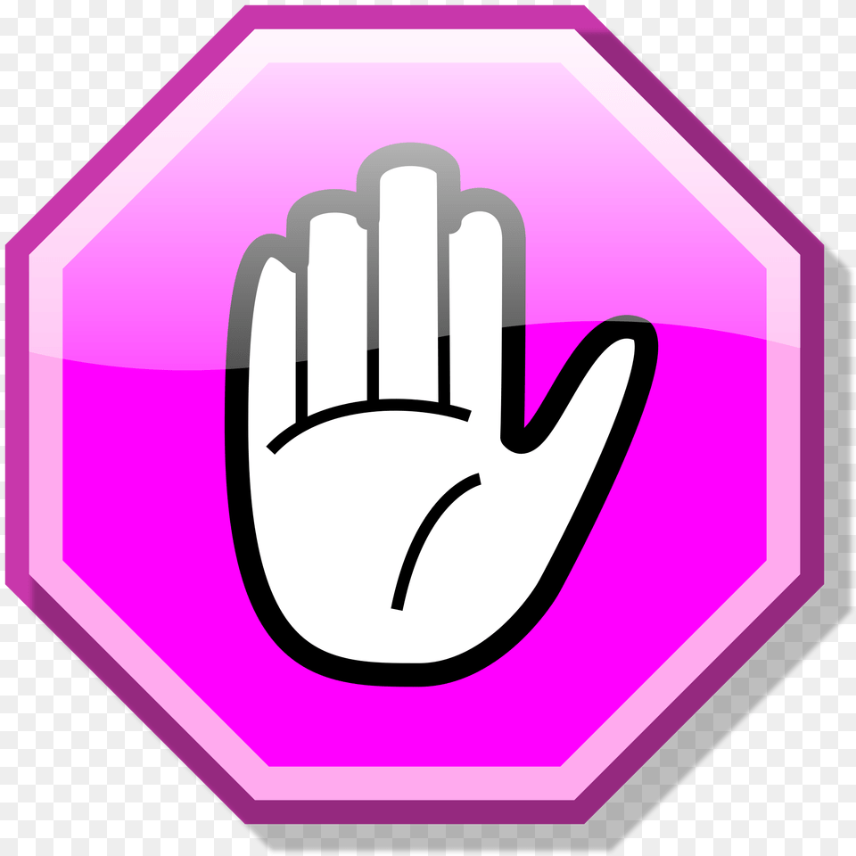 Stop Hand Nuvola Pink, Clothing, Glove, Sign, Symbol Png Image
