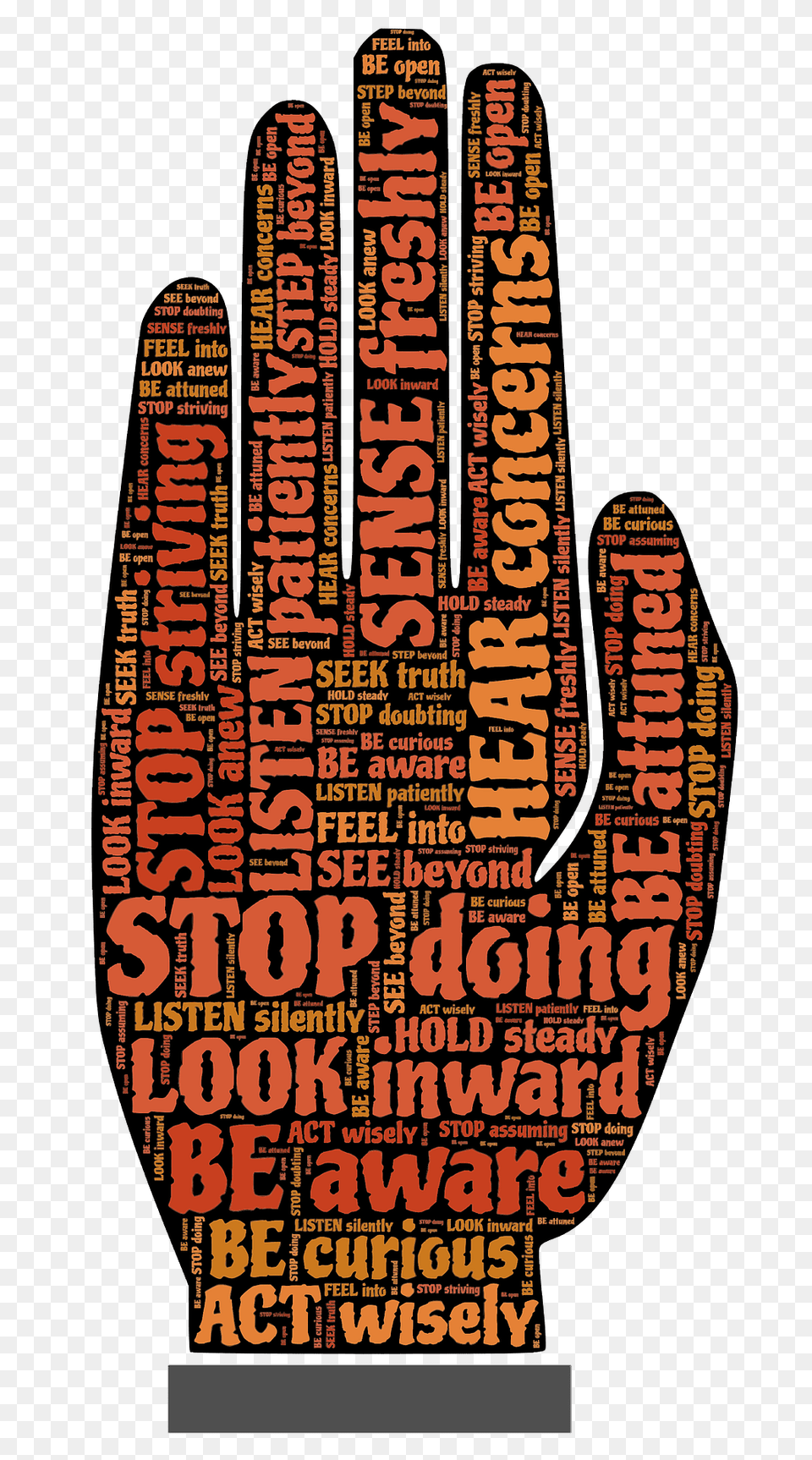 Stop Hand Typography Clipart, Advertisement, Clothing, Glove, Poster Png
