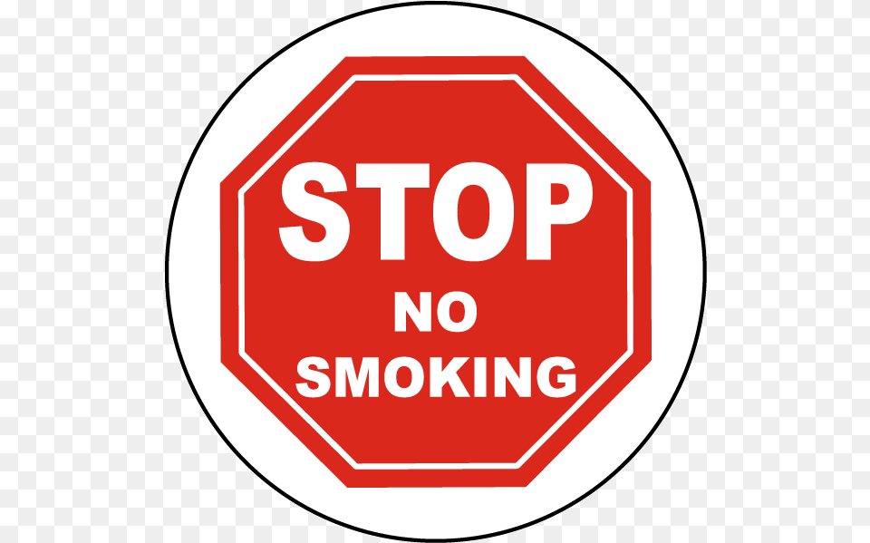 Stop No Smoking Floor Sign By Safetysigncom Circle, Road Sign, Symbol, Stopsign, Food Png