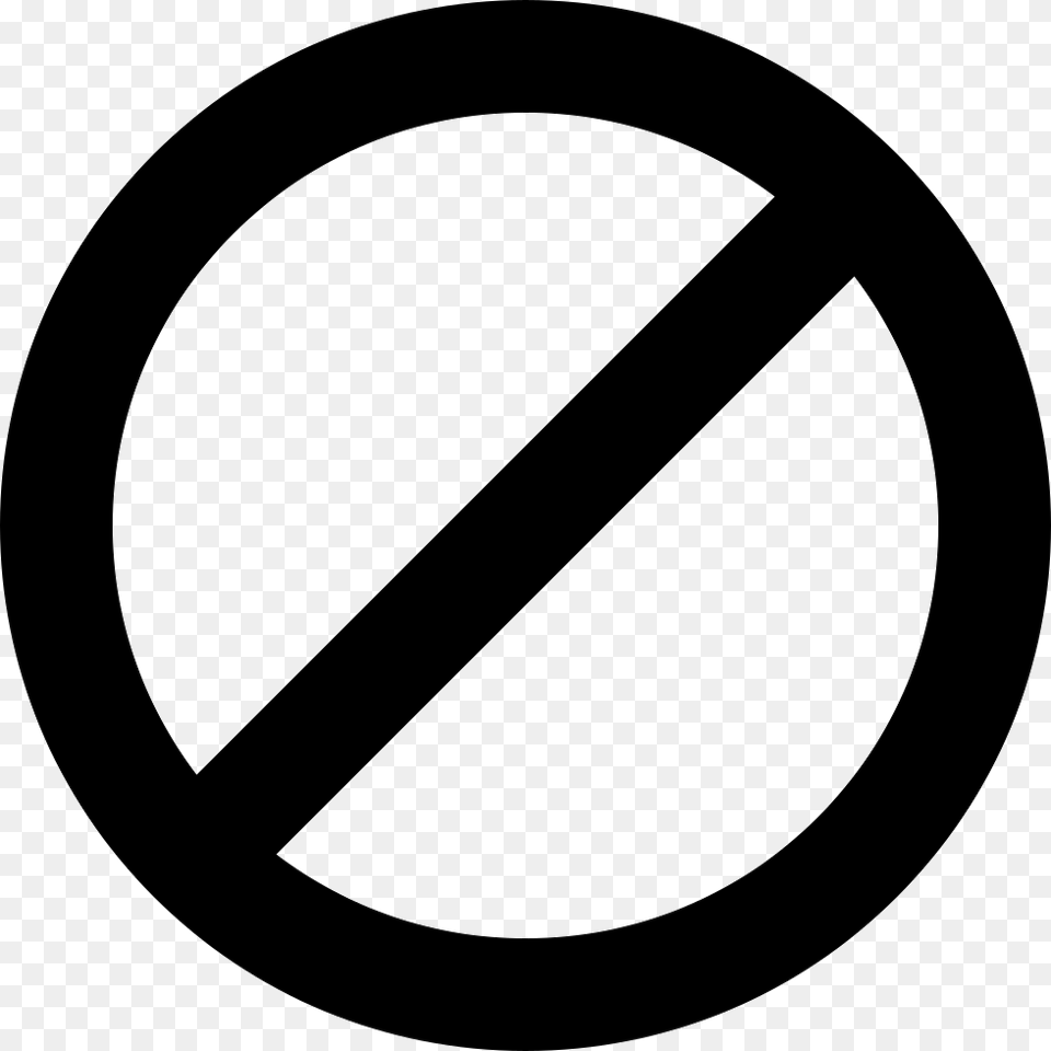 Stop Or Prohibition Sign Svg Icon Black No Sign, Symbol, Road Sign, Disk Free Transparent Png