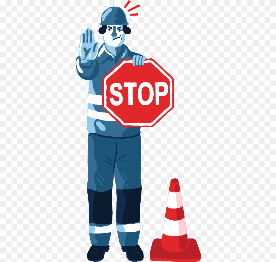 Stop Sign, Symbol, Person, Man, Male Png Image