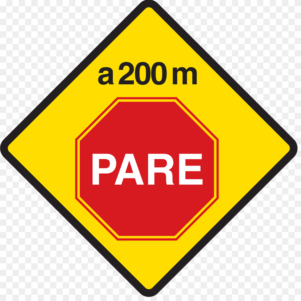 Stop Sign Ahead Sign In Argentina Clipart, Road Sign, Symbol, Stopsign Png Image