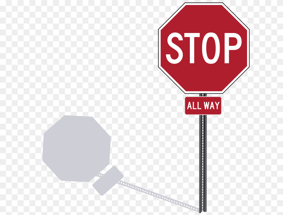 Stop Sign On Post, Road Sign, Symbol, Stopsign Free Png Download