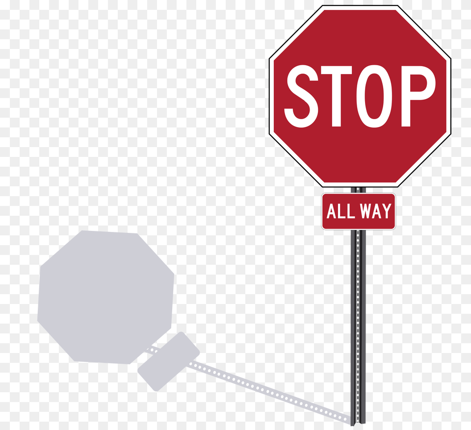 Stop Sign On Post Icons, Road Sign, Symbol, Stopsign Png