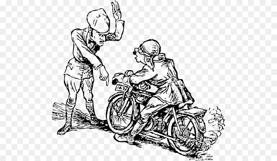 Stop That Motorcycle Clip Art For Web, Drawing, Person, Wheel, Machine Png