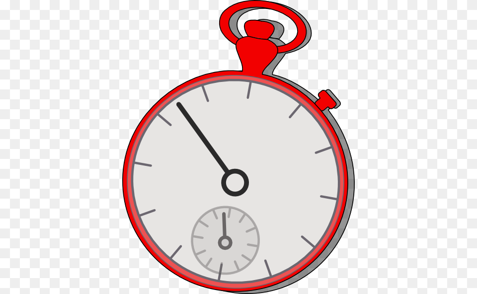 Stop Watch Red Clip Art, Stopwatch, Device, Grass, Lawn Free Png Download