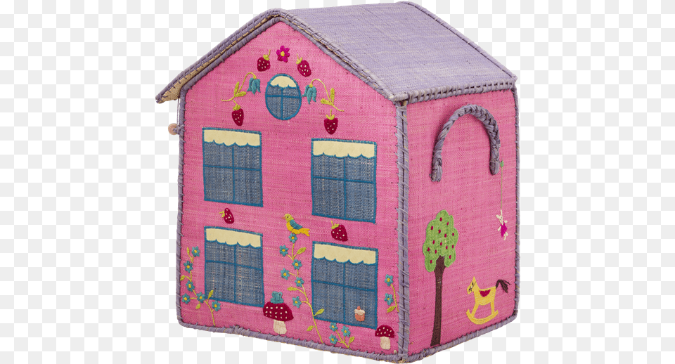 Storage Box Pink House Rice Raffia Ice Cream, Applique, Pattern Free Png