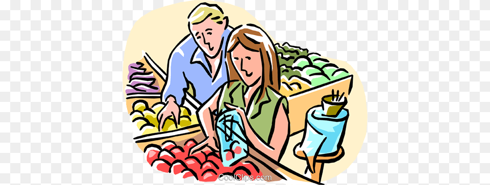 Store Clipart Grocery Shopper Couple Grocery Shopping Cartoon, Baby, Person, Face, Head Free Png