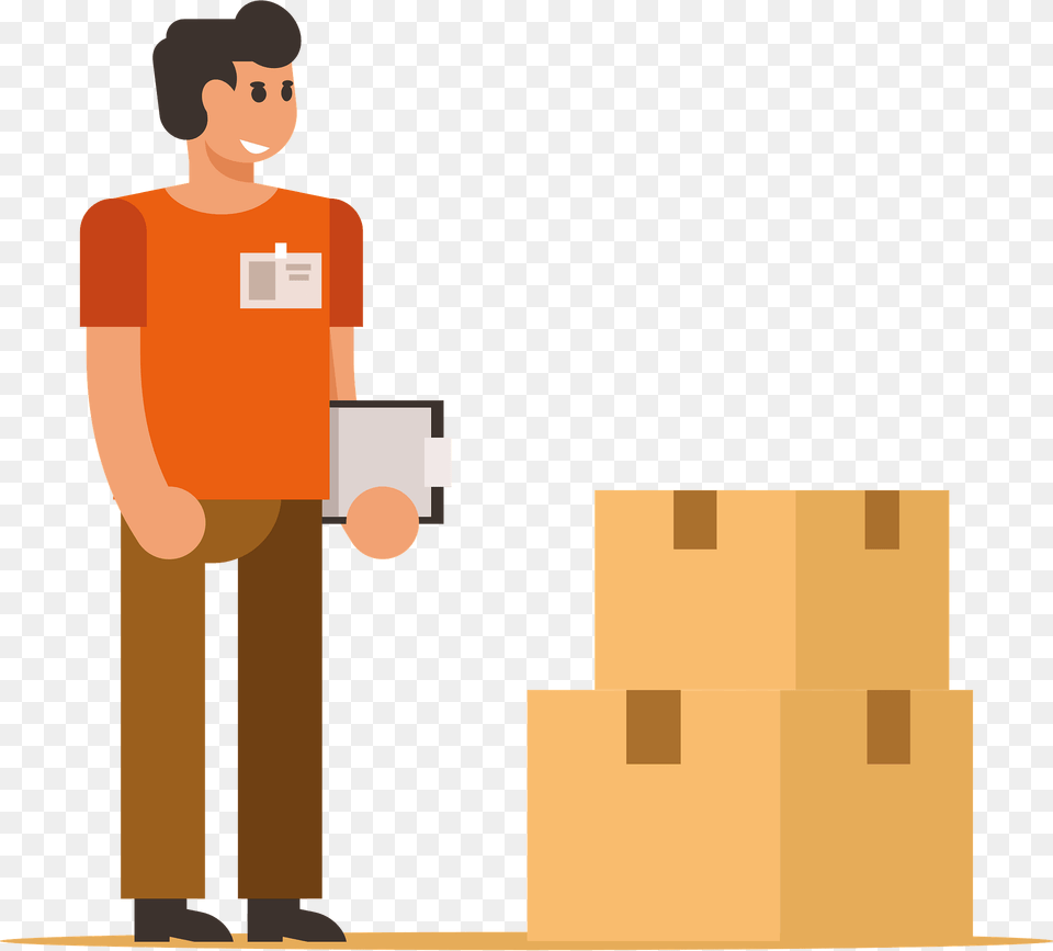 Storekeeper Clipart, Box, Cardboard, Carton, Person Free Transparent Png