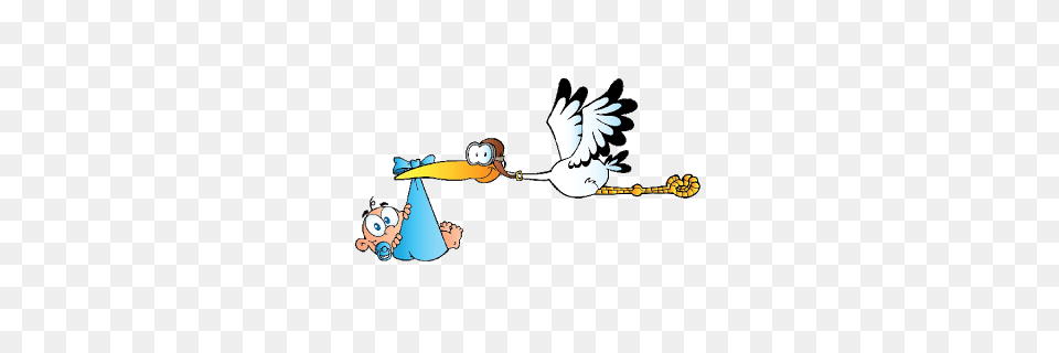 Stork Carrying Baby Clipart, Clothing, Hat, Animal, Bird Png Image