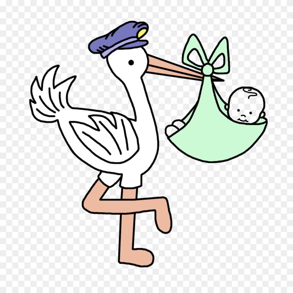Stork Clipart Baby Diaper Bag, Animal, Bird, Waterfowl, Person Free Transparent Png