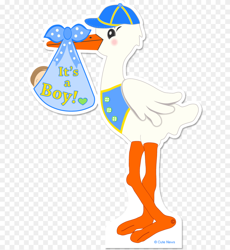 Stork Clipart Standing Its A Boy Stork, Clothing, Hat, Baby, Person Png Image