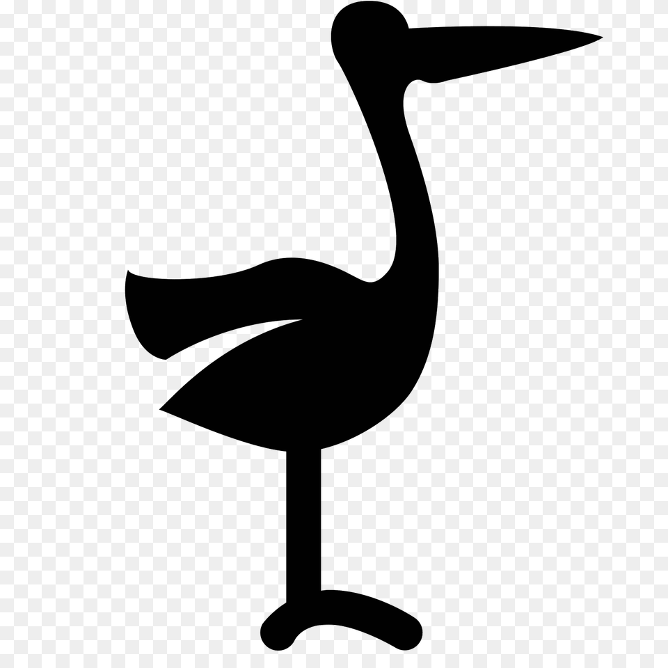 Stork Icon, Gray Free Png Download