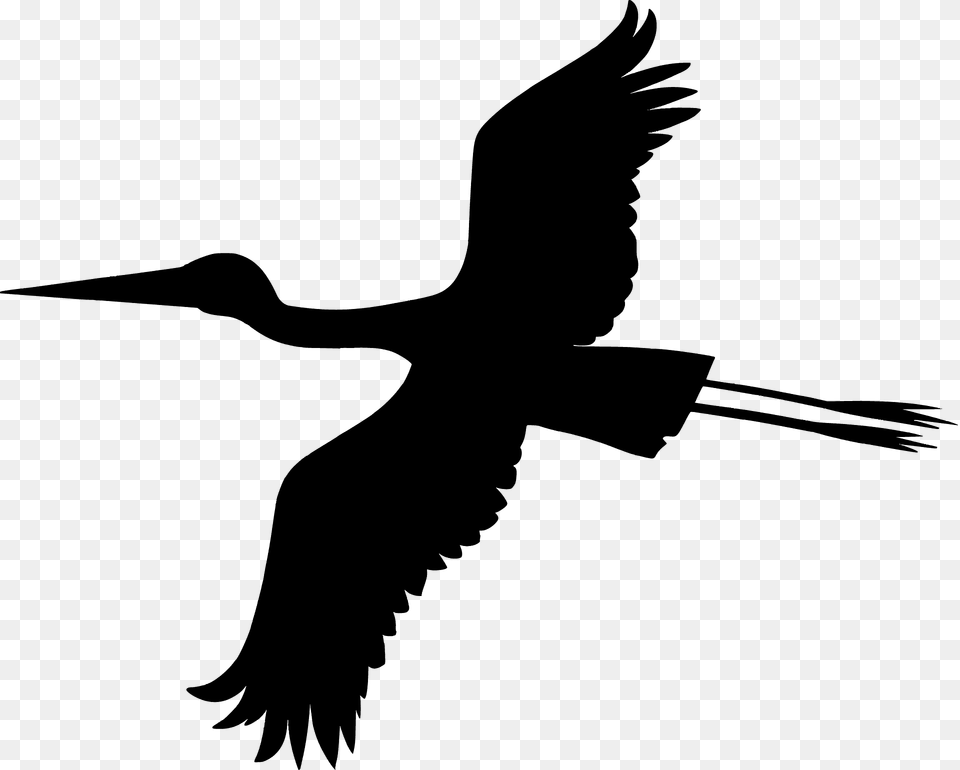 Stork Silhouette, Flying, Animal, Bird, Waterfowl Free Png Download