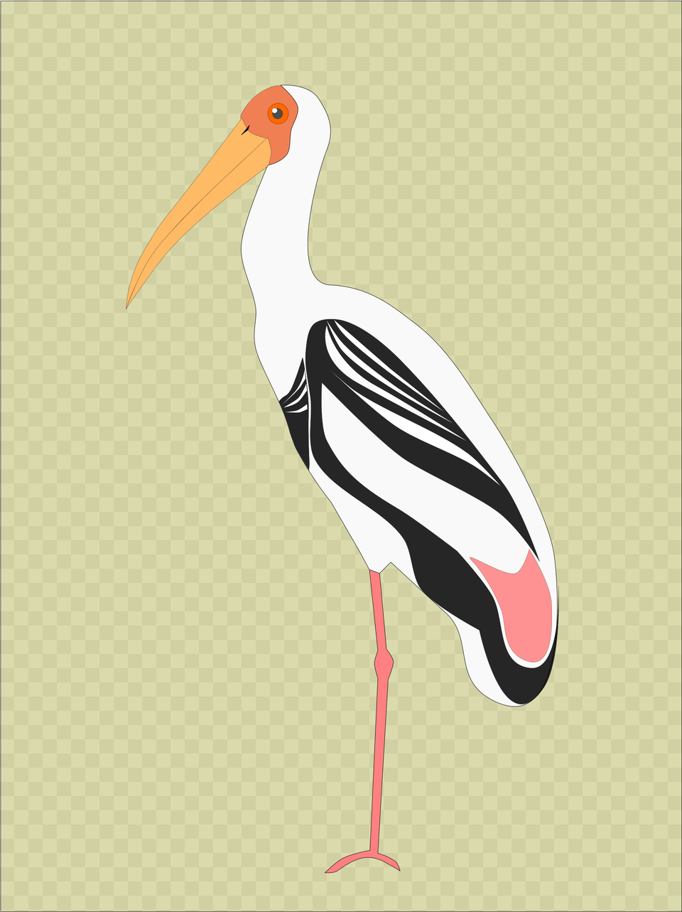 Stork Vector Svg Painted Stork Illustration, Animal, Bird, Waterfowl, Crane Bird Free Transparent Png