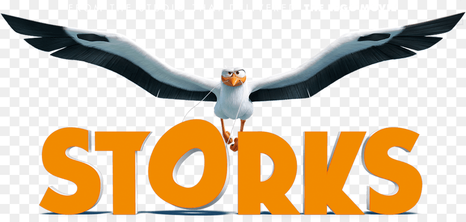 Storks Title Logo Storks Movie Logo, Animal, Beak, Bird, Waterfowl Free Transparent Png