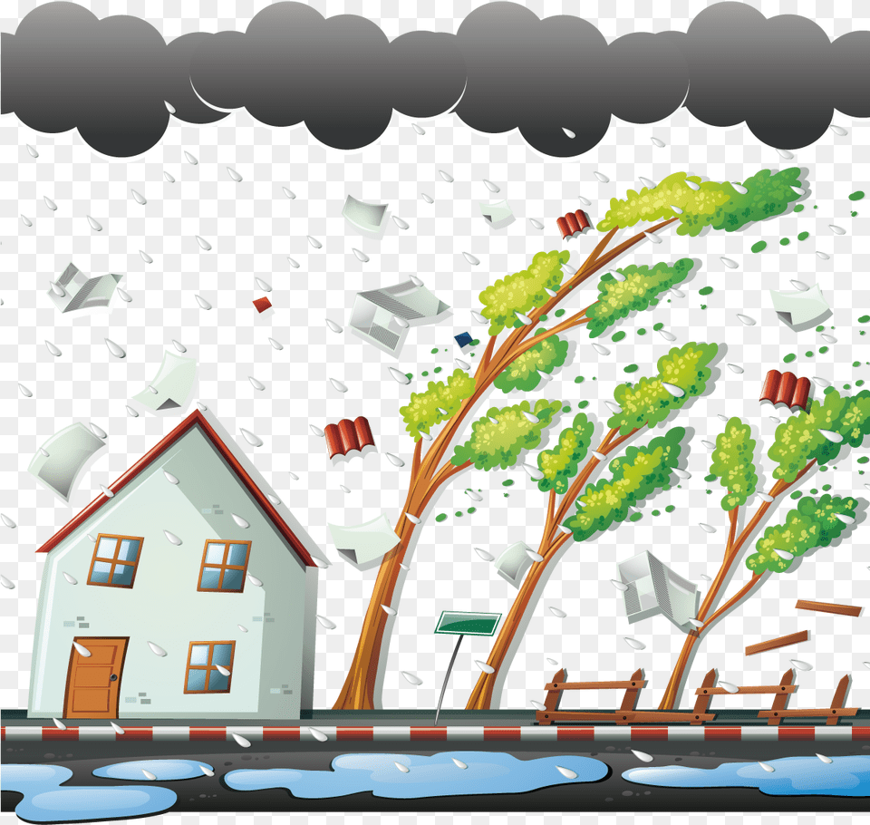 Storm Clipart, Art, Neighborhood, Painting, Graphics Png Image