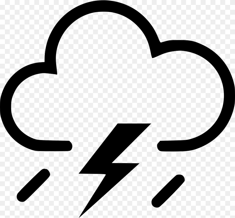 Storm Cloud With Lightning Icon, Stencil, Symbol, Bow, Weapon Png Image