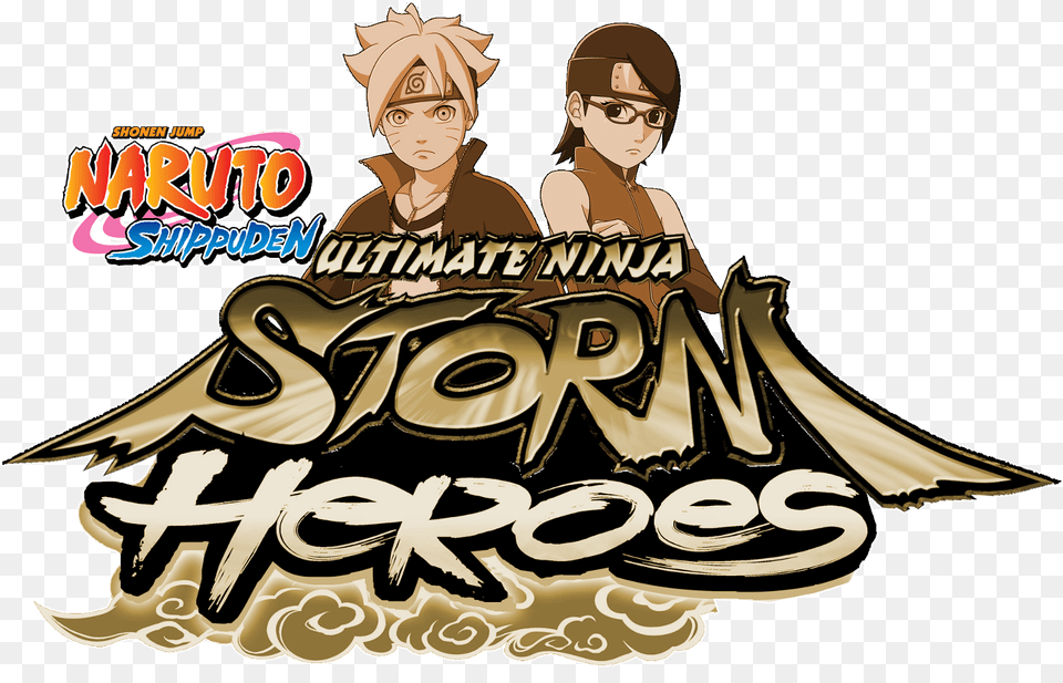Storm Heroes Logo Naruto Shippuden Ultimate Ninja Heroes 3 Logo, Publication, Book, Comics, Baby Png Image