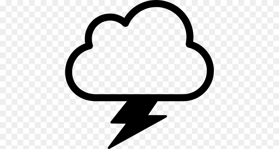 Storm Stormy Lightning Bolt Cloud Weather Atmosphere Symbol, Gray Free Png