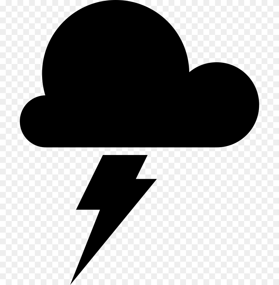 Storm Weather Symbol Of A Dark Cloud With A Lightning Bolt, Clothing, Hat, Silhouette, Stencil Free Png Download